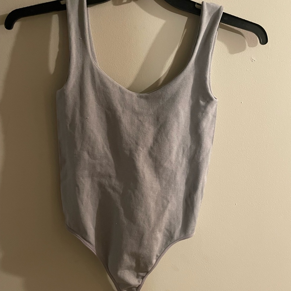 Free People Gray Bodysuit